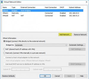 Setting up Linux Lab - Creating and modifying VM Network