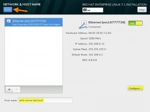 red hat enterprise linux 7 installation - 15 Host name