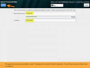red hat enterprise linux 7 installation - 18 root password