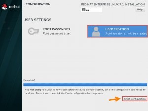 red hat enterprise linux 7 installation - 20 Finished