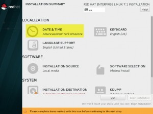 setting up Linux Lab - Red Hat Enterprise Linux 7 installation