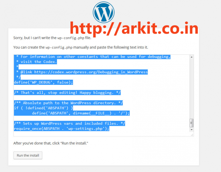 Wp config php file arkit