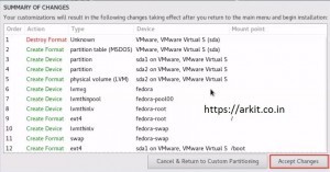 Accept Changes to Commit partition structure