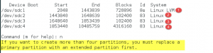 All Linux Primary partitions