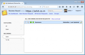 reviewboard first screen