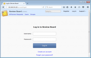 reviewboard login screen
