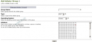 Manage Add Initiator group