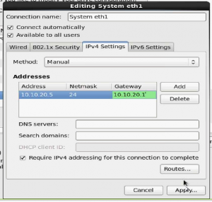 editing system ethernet properties