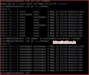 chown -R command recursive Update