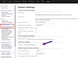 change timezone Nagiosxi