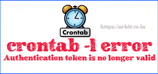 crontab command -l error