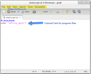 gedit text editor arkit