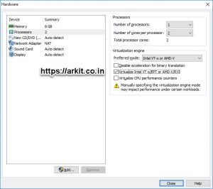 Change Processor Settings to Support Virtualization