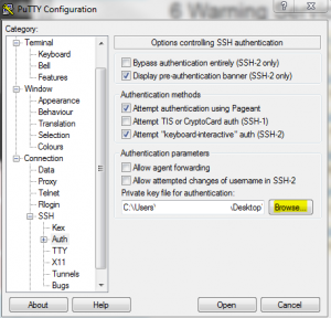 Add your Private Key to Putty