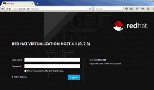 RHEV-M Admin portal Login screen