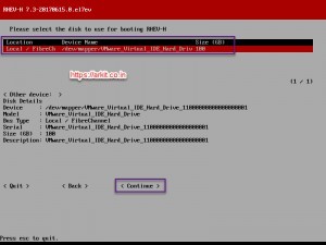Select Disk for Booting