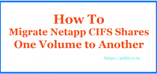 HowTo Migrate Netapp CIFS Shares