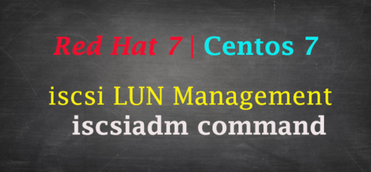 iscsiadm command connect and manage iscsi LUN RHEL 7