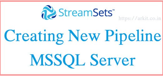 Streamsets JDBC Connection To MSSQL New Pipeline