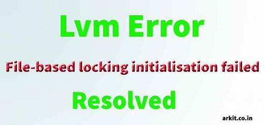 File-based locking initialisation failed