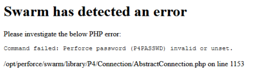 Perforce password (P4PASSWD) invalid or unset.