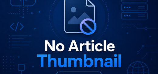 Placeholder graphic indicating no article thumbnail available on a blue tech background with a document icon and no-entry symbol.